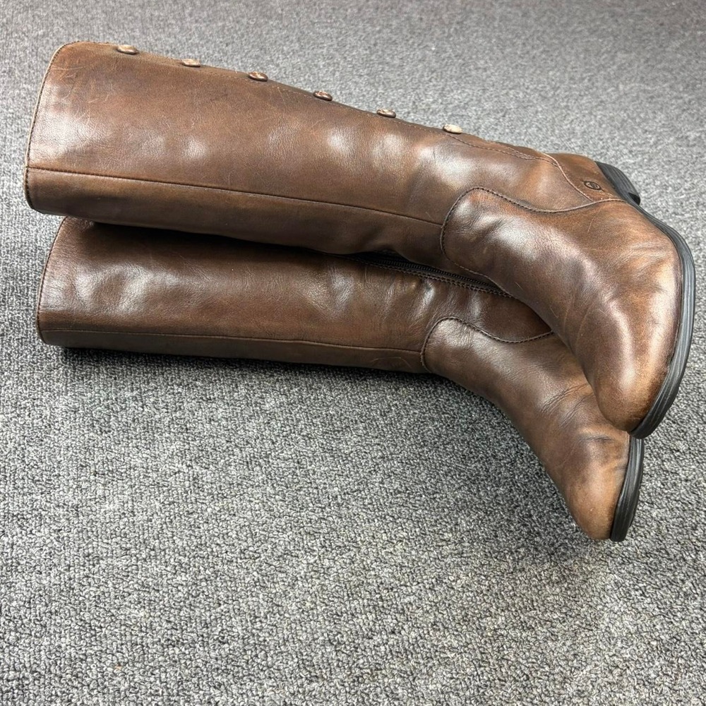 Born Brown Leather Side Zip Tall Campus Riding Boots Womens Size 8 - Picture 4 of 7